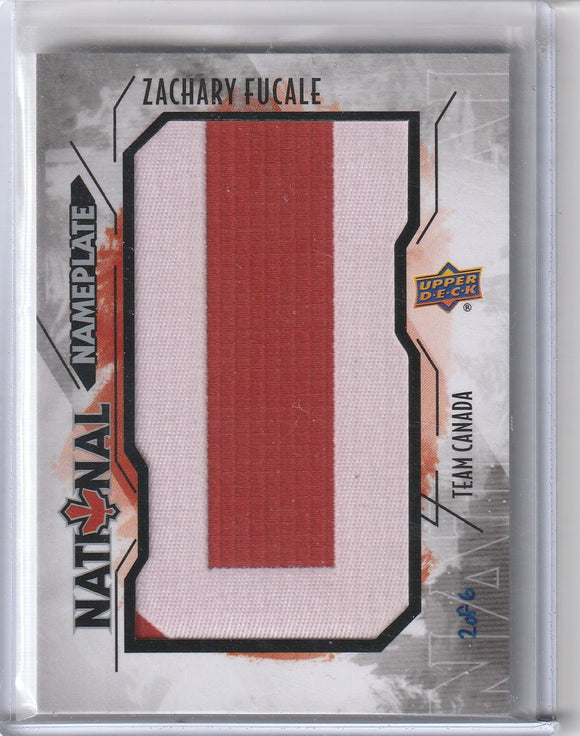 Zachary Fucale 2015-16 UD Team Canada Juniors National Nameplate U #d 2 of 6