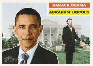 2009 Topps Heritage American Heroes: Abraham Lincoln / Barack Obama card #127 SP