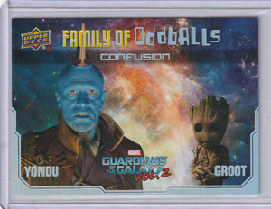 2017 UD Guardians Of The Galaxy Vol 2 Family of Oddballs card F11 Yondu & Groot