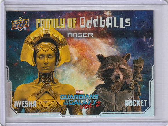2017 UD Guardians Of The Galaxy Vol 2 Family of Oddballs card F12 Ayesha & Rocket