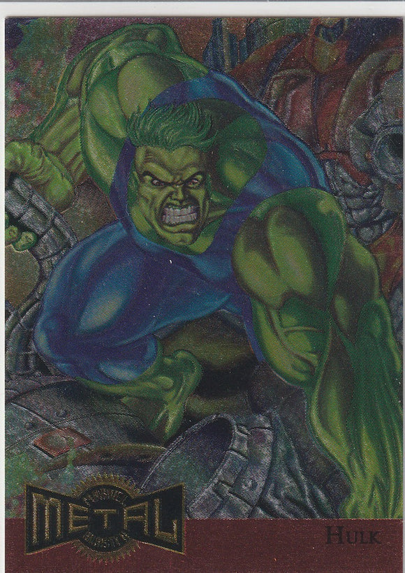 1995 Marvel Metal Metal Blaster card # 5 of 18 Hulk
