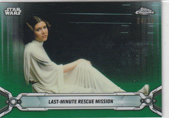 2019 Topps Star Wars Chrome Legacy card #90 Green Parallel #d 34/50