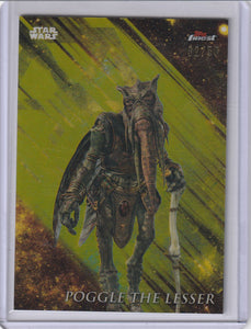 2018 Star Wars Finest card #72 Poggle The Lesser Gold Refractor #d 32/50