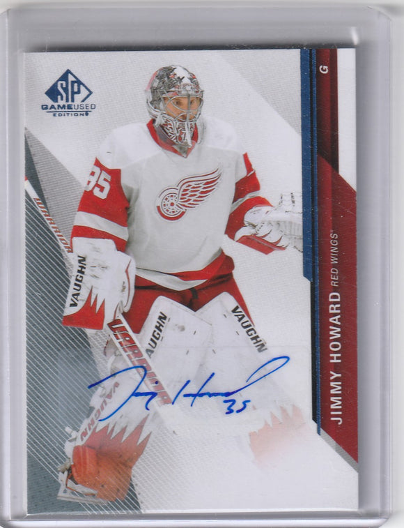 Jimmy Howard 2014-15 SP Game Used Blue Autograph card #36