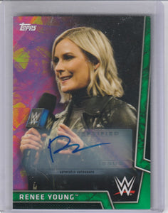 2018 Topps WWE Women's Division Renee Young Autograph card Green #d 113/150