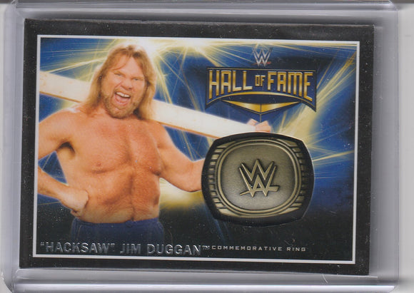 2016 Topps WWE Hacksaw Jim Duggan Hall Of Fame Ring Relic card #d 124/299