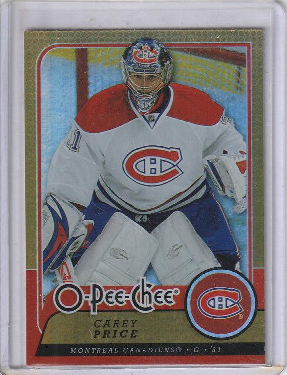 Carey Price 2008-09 O-Pee-Chee Card #177 Gold Parallel