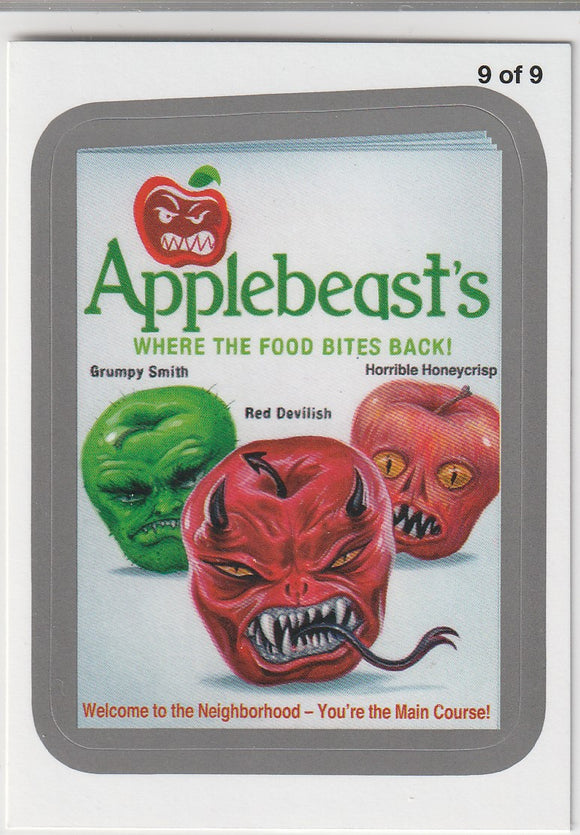 2013 Topps Wacky Packages Rude Food Sticker 9 of 9 Silver Parallel