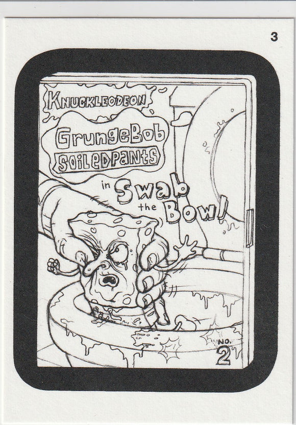 2013 Topps Wacky Packages Coloring Card #3 GrungeBob