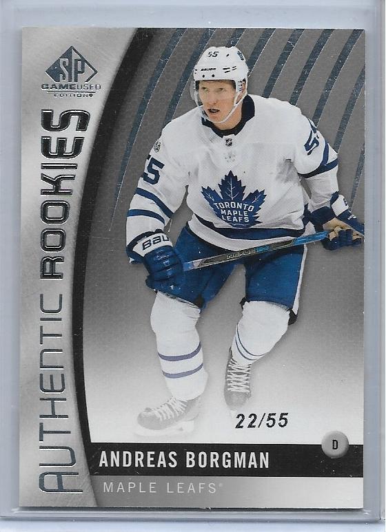Andreas Borgman 2017-18 SP Game Used Rookie card #118 #d 22/55