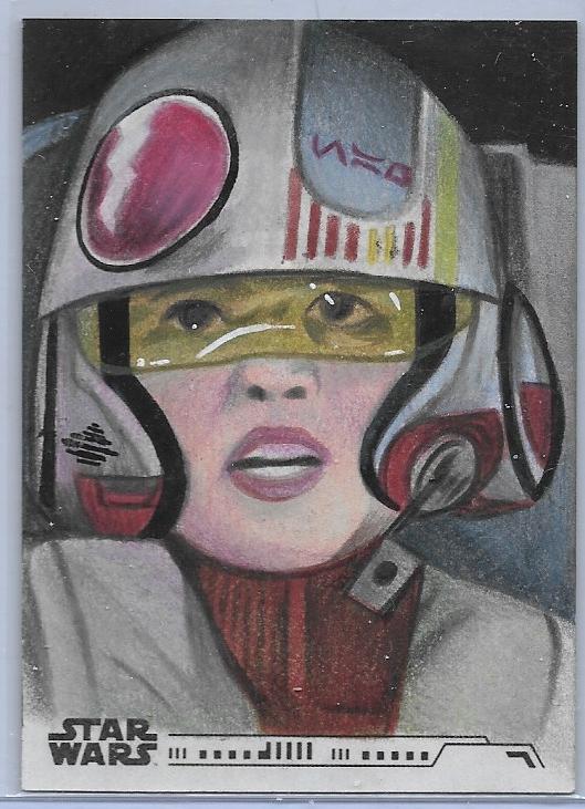 2020 Topps Women of Star Wars Jess Testor Pava Sketch by Dan Tearle