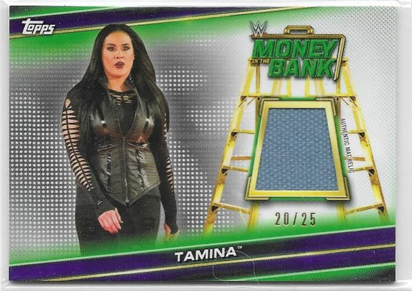 Tamina 2019 Topps WWE Money In The Bank Mat Relic #d 20/25