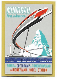 2005 Upper Deck Disneyland 50th Anniversary Poster DL-70 Monorail - Tomorrowland