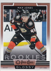 Max Jones 2019-20 Upper Deck O-Pee-Chee Glossy Rookies card R-4 Copper Parallel