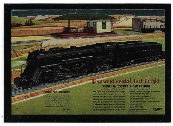 Lionel Legendary Trains Chromium Insert card C5 726 Berkshire Steam Locomotive