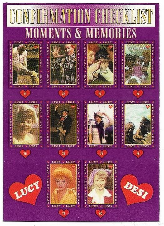 1995 Lucy: Moments & Memories Confirmation Checklist card CC8