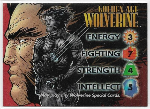 1997 Marvel Vs. Wildstorm Overpower Chromium card OP6 Golden Age Wolverine