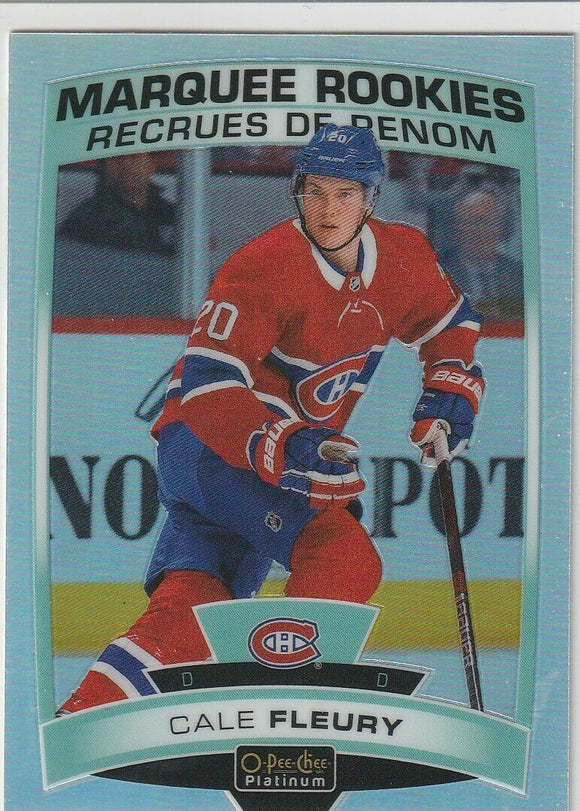 Cale Fleury 2019-20 O-Pee-Chee Platinum Marquee Rookie #158 Rainbow Parallel