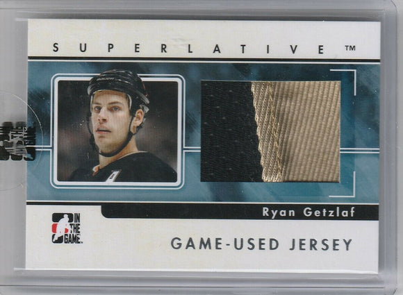 Ryan Getzlaf 2009-10 Superlative Game Used Jersey card GUJ-05 Silver /30