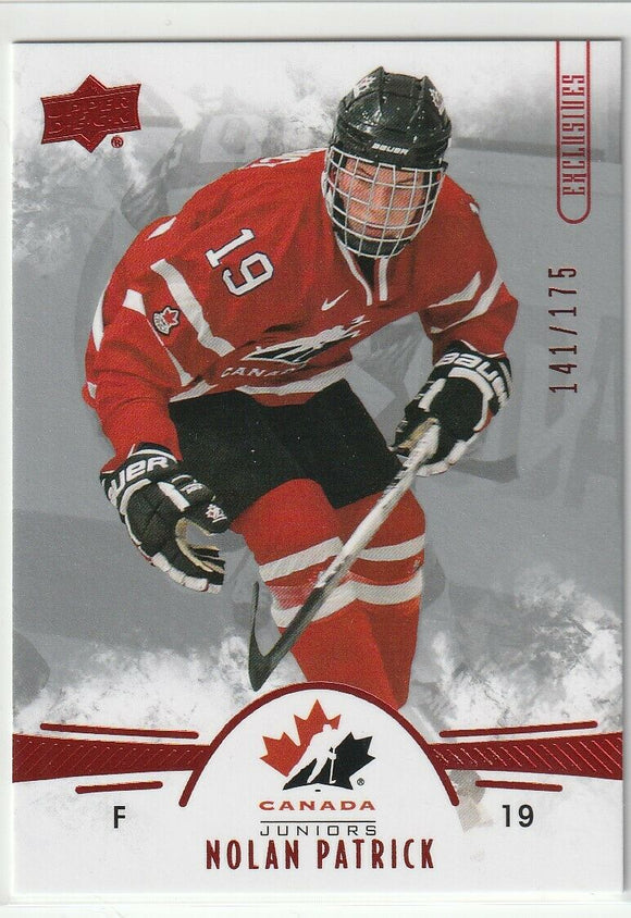 Nolan Patrick 2016-17 Team Canada Juniors card #89 Red Exclusives #d 141/175