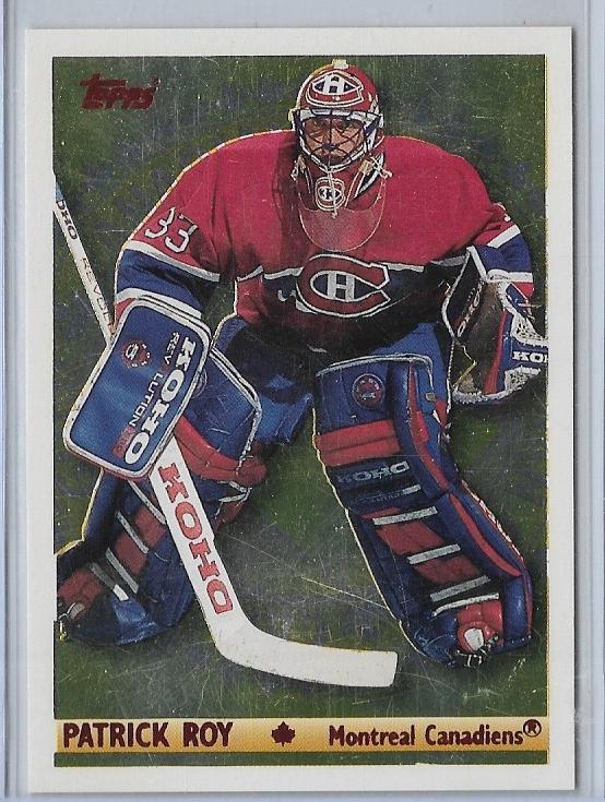 Patrick Roy 1995-96 Topps Canadian Gold card ICG