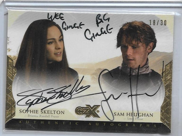Outlander CZX Sophie Skelton Sam Heughan Dual Autograph card SSSH #d 18/30