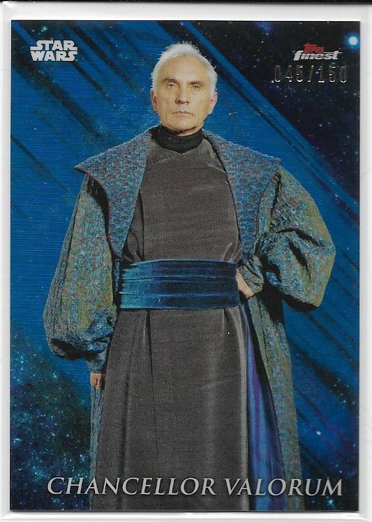 2018 Star Wars Finest card #20 Chancellor Valorum Blue Refractor #d 045/150
