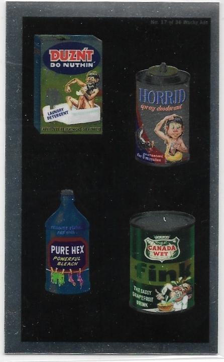 2014 Topps Chrome Wacky Packages Wacky Ads #17 Duzn't/Horrid/Pure Hex/Fink