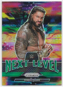 2022 Panini Prizm WWE Next Level card 10 Roman Reigns Green Prizm Parallel